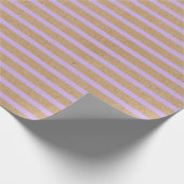Lavender Violet Paarse Lines Faux Rustic Kraft Cadeaupapier (Hoek)