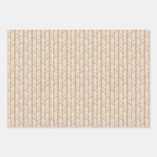 Lavender Violet Paarse Lines Faux Rustic Kraft Inpakpapier Vel (Voorkant 2)