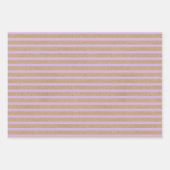 Lavender Violet Paarse Lines Faux Rustic Kraft Inpakpapier Vel (Voorkant)