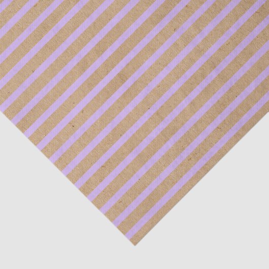 Lavender Violet Paarse Lines Faux Rustic Kraft Tissuepapier (Detail)