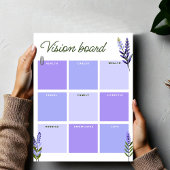 Lavender Vision Board | Goal Planner Worksheet Poster