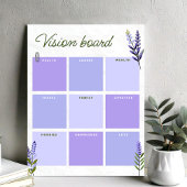 Lavender Vision Board | Goal Planner Worksheet Poster