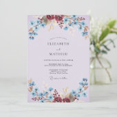 Lavender Vivid Spring Wedding Kaart (Staand voorkant)