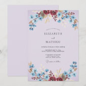 Lavender Vivid Spring Wedding Kaart (Voorkant / Achterkant)