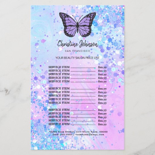 lavender vlinder schoonheidssalon flyer (Voorkant)