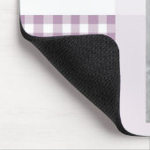 Lavender Voeg je foto Gingham Modern Monogram toe Muismat (Hoek)