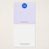 Lavender voegt uw Logo met beeldscherm toe Vierkante Visitekaartjes (Voorkant /achterkant)