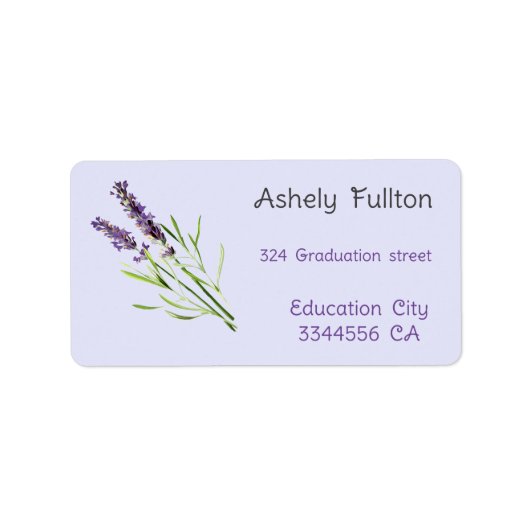  lavender voor AFSTUDEREN Etiket (Voorkant)