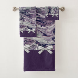 Lavender voor handdoekset en borden gepersonalisee bad handdoek