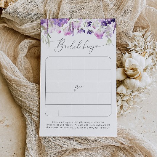 Lavender vrijgezellenfeest bingo