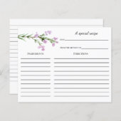 Lavender Vrijgezellenfeest Recipcard (Voorkant / Achterkant)