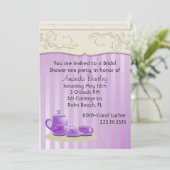 Lavender Vrijgezellenfeest Tea Party Invitation Kaart (Staand voorkant)