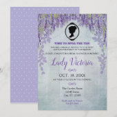 Lavender Vrijgezellenfeest Tea Party Invitation Kaart (Voorkant / Achterkant)