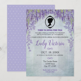 Lavender Vrijgezellenfeest Tea Party Invitation Kaart