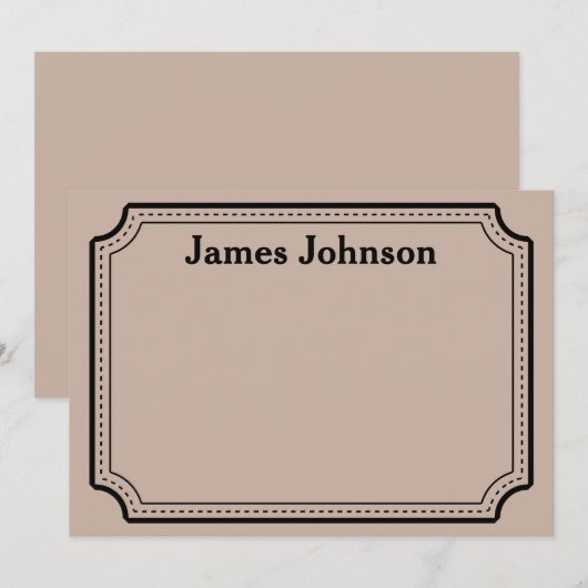 Lavender Walnut Retro Bold Serif Desk Name Plate Notitiekaartje (Voorkant / Achterkant)