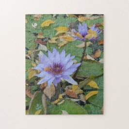 Lavender Water Lilies in het najaar Legpuzzel