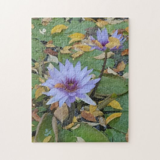 Lavender Water Lilies in het najaar Legpuzzel (Verticaal)