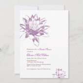 Lavender Water Lily Invitaties Kaart (Voorkant)