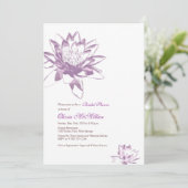 Lavender Water Lily Invitaties Kaart (Staand voorkant)