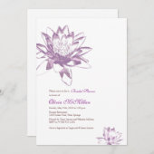 Lavender Water Lily Invitaties Kaart (Voorkant / Achterkant)
