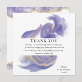 Lavender Watercolor Abstract Baby Shower Bedankkaart (Voorkant / Achterkant)