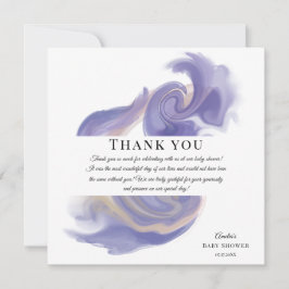 Lavender Watercolor Abstract Baby Shower Bedankkaart