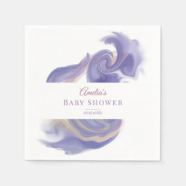 Lavender Watercolor Abstract Baby Shower Servet