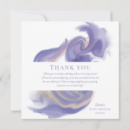 Lavender Watercolor Abstract Birthday Bedankkaart