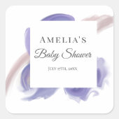 Lavender Watercolor Abstract Square Sticker (Voorkant)
