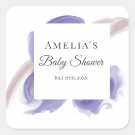 Lavender Watercolor Abstract Square Sticker