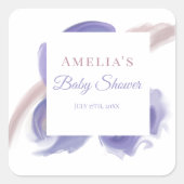 Lavender Watercolor Abstract Square Sticker (Voorkant)