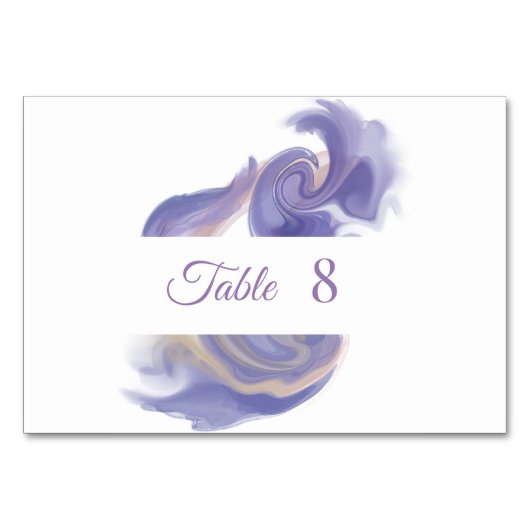 Lavender Watercolor Abstract Table Number Kaart (Voorkant)
