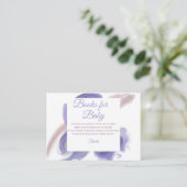 Lavender Watercolor Books for Baby Request Informatiekaartje (Staand voorkant)