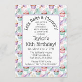 Lavender Watercolor Cupcake Baking Birthday Party Kaart (Voorkant)