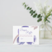 Lavender Watercolor Diaper Raffle Insert Informatiekaartje (Staand voorkant)