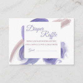 Lavender Watercolor Diaper Raffle Insert Informatiekaartje