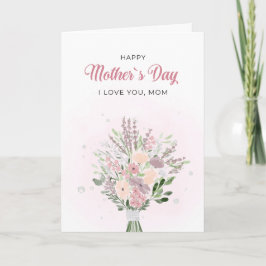 Lavender Watercolor Floral Mother's Day Kaart