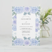 Lavender Watercolor Floral Romance Wedding Kaart (Staand voorkant)