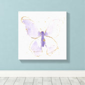 Lavender Waterverf Butterfly Canvas Afdruk (Insitu (Houten vloer))
