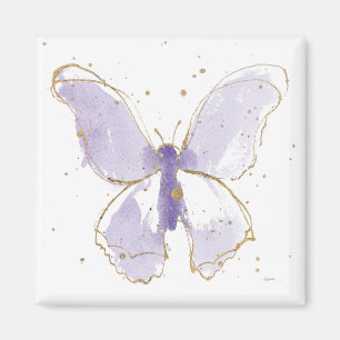 Lavender Waterverf Butterfly Magneet