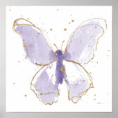 Lavender Waterverf Butterfly Poster (Voorkant)