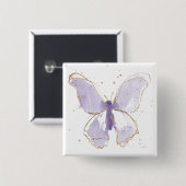 Lavender Waterverf Butterfly Vierkante Button 5,1 Cm (Voorkant /achterkant)
