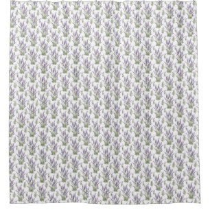 Lavender Waterverf ClipArt, Flora Pattern Douchegordijn