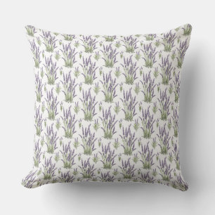 Lavender Waterverf ClipArt, Flora Pattern Kussen