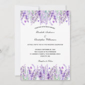 Lavender Waterverf Elegant Floral Wedding Kaart (Voorkant)