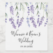 Lavender Waterverf Floral Wijn Etiket (Enkel label)