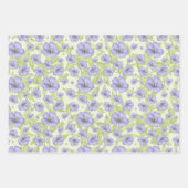 Lavender Waterverf Flowers 3 variaties Inpakpapier Vel (Voorkant 3)