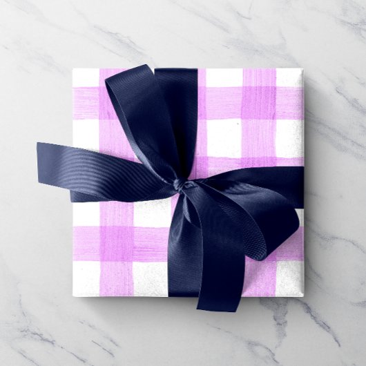Lavender Waterverf Gingham-pakpapier Cadeaupapier