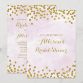 Lavender Waterverf Gold Confetti Vrijgezellenfeest Kaart (Voorkant / Achterkant)