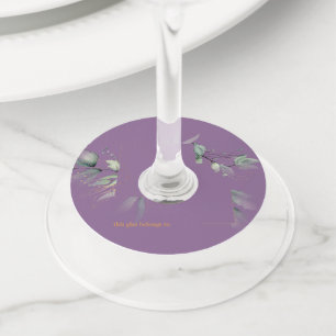 Lavender Waterverf Greenery Floral Wedding Wijnglaslabel